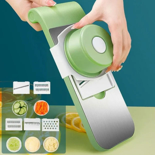 5 in 1 Vegetable Cutter Stainless Steel Kitchen Tool - Image 2