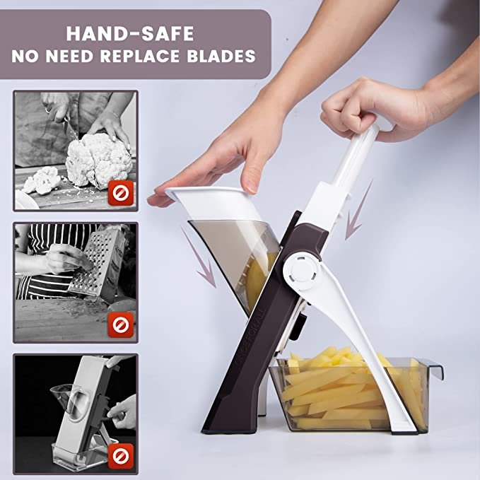 Mandoline Slicer Safe Vegetable Cutter Adjustable Multi-Purpose Vegetable Chopper - Image 7