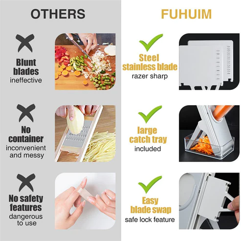 Mandoline Slicer Safe Vegetable Cutter Adjustable Multi-Purpose Vegetable Chopper - Image 5