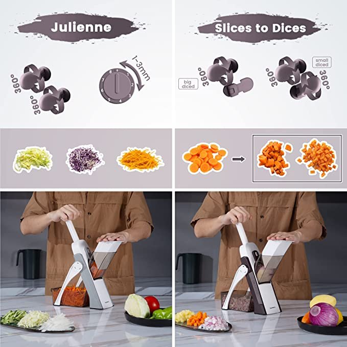Mandoline Slicer Safe Vegetable Cutter Adjustable Multi-Purpose Vegetable Chopper - Image 6