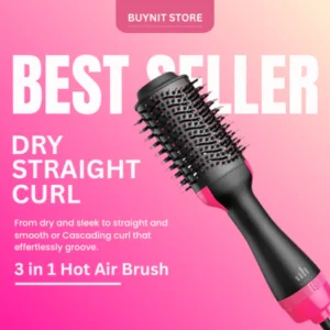 One Step Hot Air Brush (Dryer and Styler) – 3 in 1 Hair Volumizer Styler