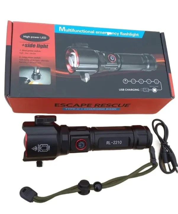 RL-2210 Rechargeable LED Emergency Flashlight Power Bank 1KM - Image 5