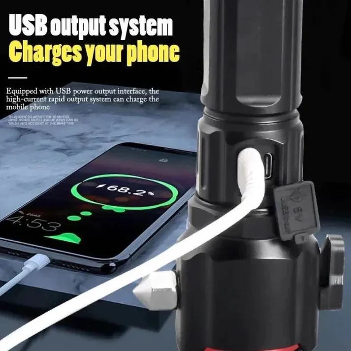 RL-2210 Rechargeable LED Emergency Flashlight Power Bank 1KM - Image 2