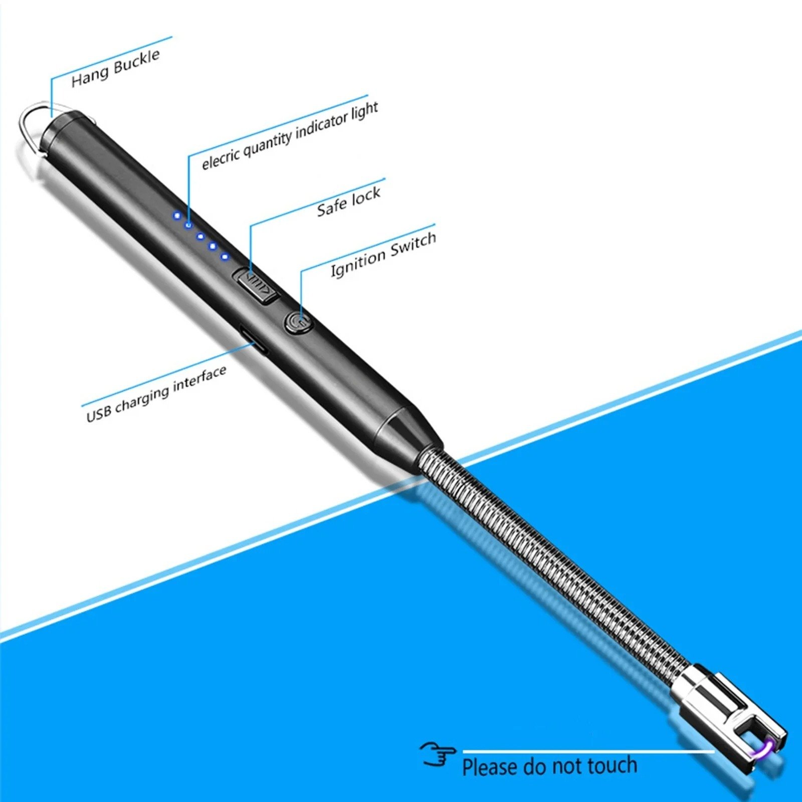 Stainless Steel Electric Rechargeable Arc Lighter USB Flameless - Image 5