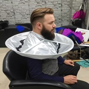 Barber Umbrella Style Hair Cutting Cape – Foldable Hair Catcher Apron for Salon & Home Use